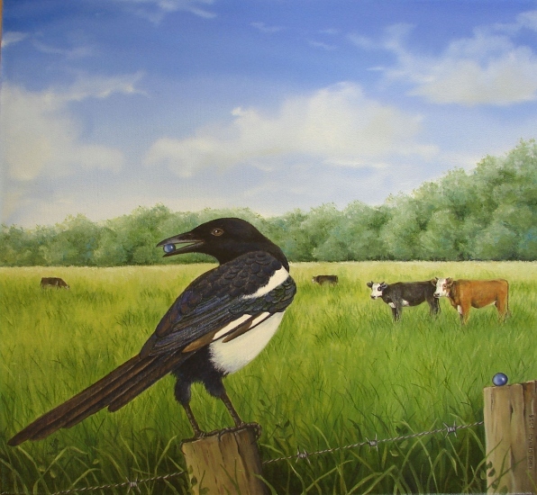 Ekster met edelsteen